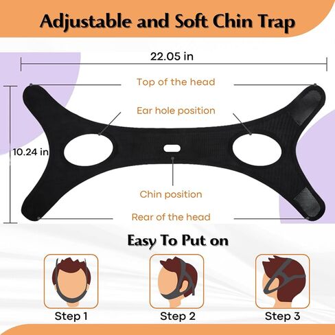 Adjustable Chin Strap for Snoring Relief, Anti-Snoring Chin Strap for Men and Women, Breathable and Skin-Friendly, Comfortable Chin Strap to Improve Sleep Quality and Reduce Snoring in Saudi Arabia
