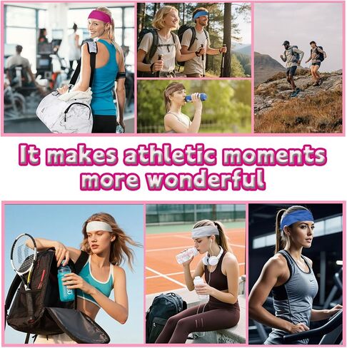 8 قطع عصابات رأس للتمرين للنساء غير قابلة للانزلاق، عصابات رأس سميكة مرنة، عصابات رأس عريضة ناعمة قابلة للتمدد للنساء والرجال للجري، والتدريبات، واليوجا، والاستخدام اليومي in Kuwait