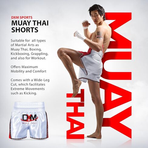 شورت DXM SPORTS Muay Thai للرجال والنساء - فنون القتال المختلطة، الصالة الرياضية، الكيك بوكسينغ، القتال، السراويل القصيرة in Kuwait