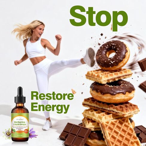 Berberine Supplement with Ceylon Cinnamon Liquid Drops for Women, with Bitter Melon, Passionflower, Saffron – Advanced Absorption, Vegan, Non-GMO, Gluten-Free, 2 FL OZ in Saudi Arabia