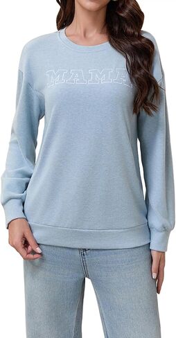 Aeargiv Women Waffle Knit Mama مع السحابات الرضاعة الطبيعية للبلوزات ماما مطرزة على قمم التمريض المسحوق in Saudi Arabia