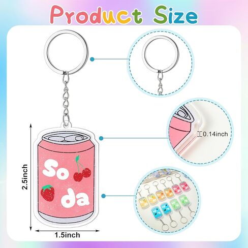 12 Pcs K-pop Theme Soda Arcade Keychain Korean Wave Shaker Charm Keychain Party Fan Meeting Supplies for Birthday Gift in Saudi Arabia
