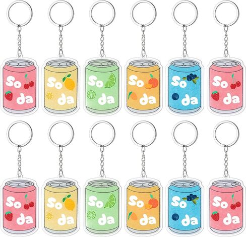 12 Pcs K-pop Theme Soda Arcade Keychain Korean Wave Shaker Charm Keychain Party Fan Meeting Supplies for Birthday Gift in Saudi Arabia