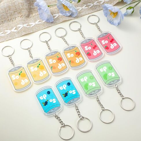 12 Pcs K-pop Theme Soda Arcade Keychain Korean Wave Shaker Charm Keychain Party Fan Meeting Supplies for Birthday Gift in Saudi Arabia