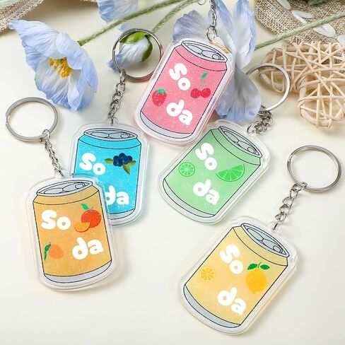 12 Pcs K-pop Theme Soda Arcade Keychain Korean Wave Shaker Charm Keychain Party Fan Meeting Supplies for Birthday Gift in Saudi Arabia