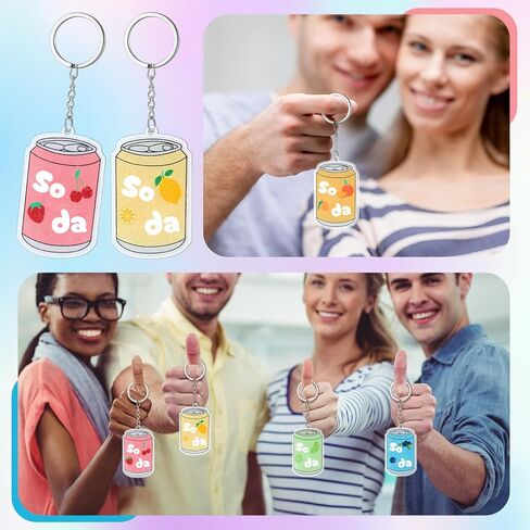 12 Pcs K-pop Theme Soda Arcade Keychain Korean Wave Shaker Charm Keychain Party Fan Meeting Supplies for Birthday Gift in Saudi Arabia