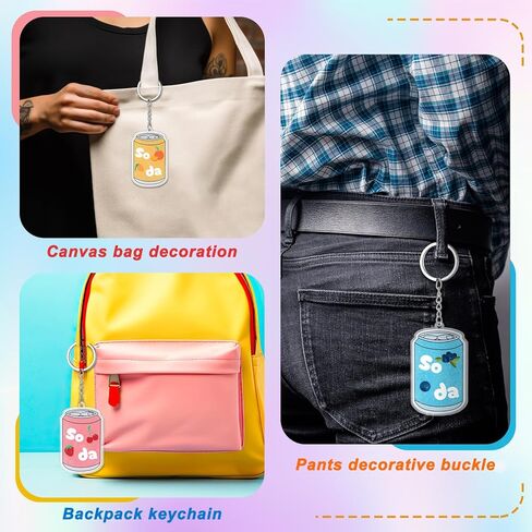12 Pcs K-pop Theme Soda Arcade Keychain Korean Wave Shaker Charm Keychain Party Fan Meeting Supplies for Birthday Gift in Saudi Arabia