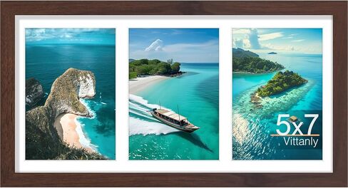 مجموعة إطارات صور Vitanly مقاس 8x14، تعرض 3 قطع صور 4x6 مع حصيرة، إطار صورة مجمعة للعرض الأفقي أو الرأسي، أسود، عبوة واحدة in Kuwait