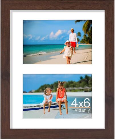 مجموعة إطارات صور Vitanly مقاس 8x14، تعرض 3 قطع صور 4x6 مع حصيرة، إطار صورة مجمعة للعرض الأفقي أو الرأسي، أسود، عبوة واحدة in Kuwait