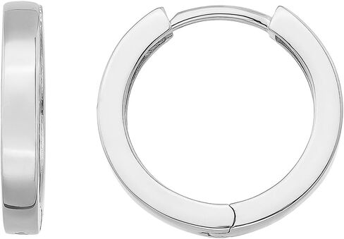 14K Solid Gold Huggie Hoops Earrings for Women, Flat Edge Simple Huggies for Everyday Wear & Stacking in Saudi Arabia