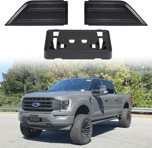 إطار لوحة الترخيص الأمامي لسيارة Ford F150 2018 2019 2020 بدون حفر المصد الأمامي لوحة الترخيص حامل غطاء دعامة التثبيت F-150 الملحقات (استبدال #JL3Z-17A385-BA) in Saudi Arabia