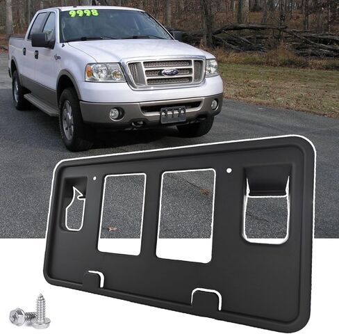 إطار لوحة الترخيص الأمامي لسيارة Ford F150 2018 2019 2020 بدون حفر المصد الأمامي لوحة الترخيص حامل غطاء دعامة التثبيت F-150 الملحقات (استبدال #JL3Z-17A385-BA) in Saudi Arabia