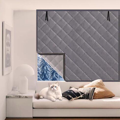 Insulated Window Coverings 40"X59" Oxford Cloth Thermal Window Cover for Winter Window Cover Winter Keeping Warm (Gray, 40*59) in Saudi Arabia