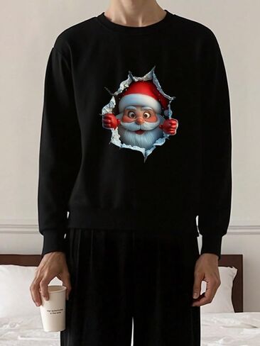 1-Piece Boys' & Teen Boys' Christmas Festive Sweatshirt - Preppy Casual Style Versatile Crew Neck Soft Comfortable in Saudi Arabia