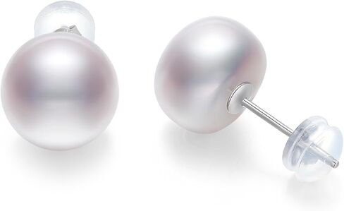 Ball Pearl Earrings for Women 6-13mm AAAA Freshwater Pearls Stud Earrings 925 Sterling Silver Jewelry Gifts for Wife Mom Girlfriend Her Christmas Wedding Birthday Anniversary in Saudi Arabia