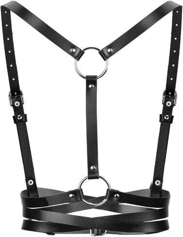 Punk Female Belt Waist Seal Women's Suspenders Skirt Hem Shoulder Belt Functional Style Detachable PU Leather Suspenders in Kuwait