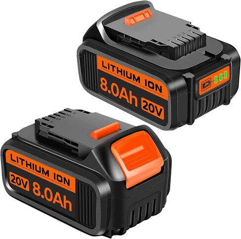 2 Pack 8000mAh 20V Replacement for Dewalt 20V Max Battery Compatible with Dewalt 20V Battery DCB200 DCB210 DCB203 DCB206 DCB202 DCB204 Fit for Dewalt Battery 20V Power Tools (2pack-1) in Saudi Arabia