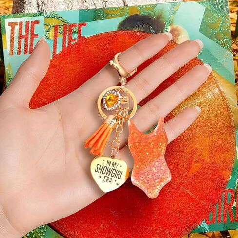 In My Showgirl Era Bodysuit Keychain,Taylor Quotes Merch as Meaningful Christmas Gifts for Daughter with Motivational Card,Music Stocking Stuffers Birthday Gift for TS Fans Women in Saudi Arabia