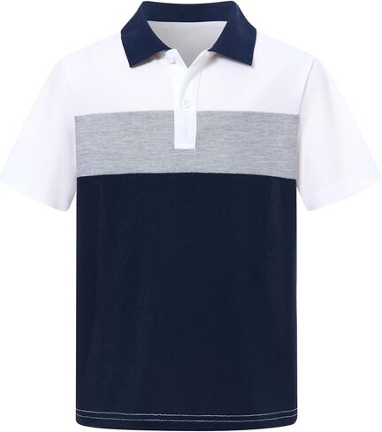 RAISEVERN Boys Polo Shirt Collared Uniform School Golf Shirts Tops 5-14 Years in Saudi Arabia