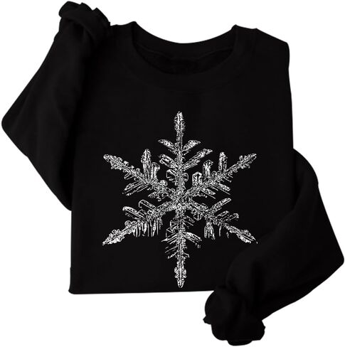 سويت شيرت شتوي هاراجوكو بتصميم بسيط من ندفة الثلج للنساء in Kuwait