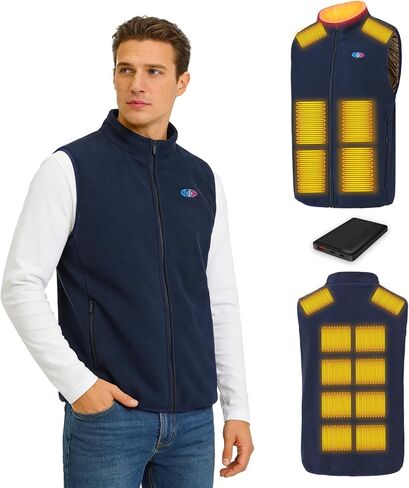 Heated Vest for Men with Power Bank,Lightweight Fleece Heated Vest for Hiking,Skiing,Camping in Winter in Saudi Arabia