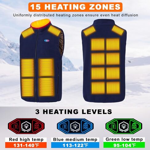 Heated Vest for Men with Power Bank,Lightweight Fleece Heated Vest for Hiking,Skiing,Camping in Winter in Saudi Arabia