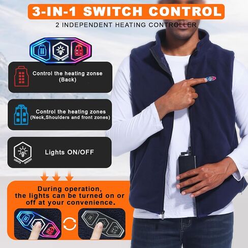 Heated Vest for Men with Power Bank,Lightweight Fleece Heated Vest for Hiking,Skiing,Camping in Winter in Saudi Arabia