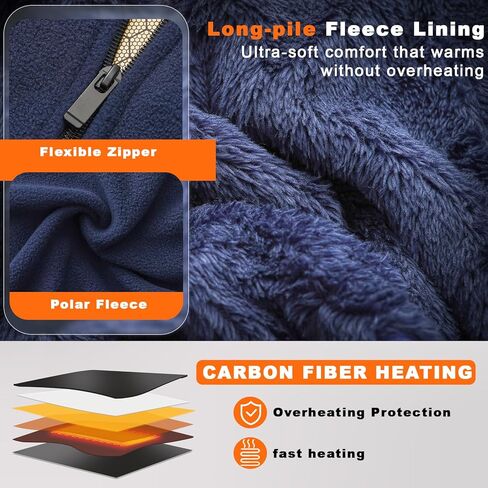 Heated Vest for Men with Power Bank,Lightweight Fleece Heated Vest for Hiking,Skiing,Camping in Winter in Saudi Arabia