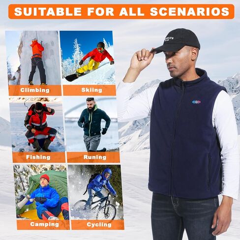 Heated Vest for Men with Power Bank,Lightweight Fleece Heated Vest for Hiking,Skiing,Camping in Winter in Saudi Arabia