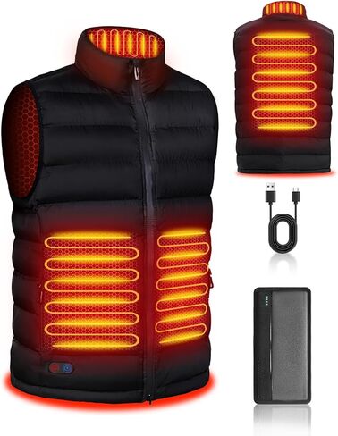 KODOKU Men's Heated Vest with Battery Pack Included, 2025 Upgrade Heating Wire, Electric Warm Vest for Winter Hiking in Saudi Arabia