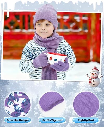 48 Set Kids Beanie Hat Scarf Gloves Set with Bag for Boys Girls Winter Gift, Christmas Donation, Homeless Care Package Bulk in Saudi Arabia