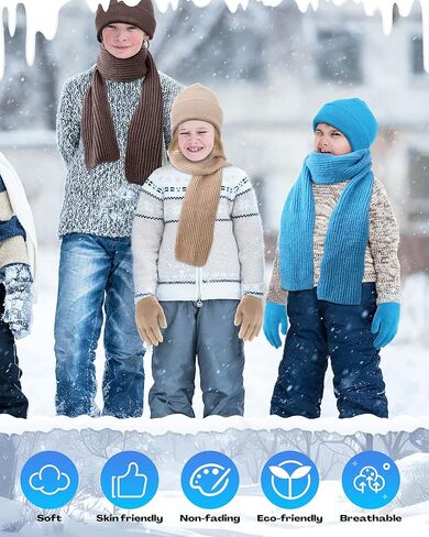 48 Set Kids Beanie Hat Scarf Gloves Set with Bag for Boys Girls Winter Gift, Christmas Donation, Homeless Care Package Bulk in Saudi Arabia