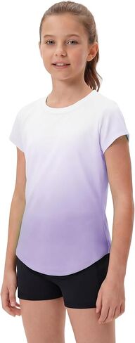 STELLE Athletic Shirts for Girls Short Sleeve Active T Shirts Sports Crewneck Dry Fit Tops Kids Teens Gym Workout Summer Tee in Saudi Arabia