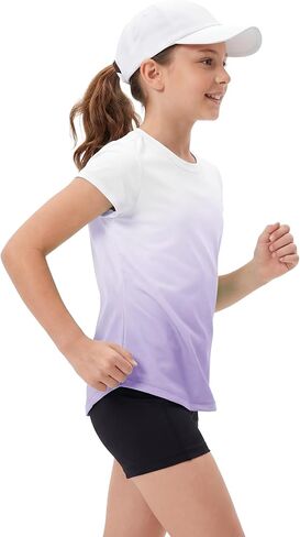 STELLE Athletic Shirts for Girls Short Sleeve Active T Shirts Sports Crewneck Dry Fit Tops Kids Teens Gym Workout Summer Tee in Saudi Arabia