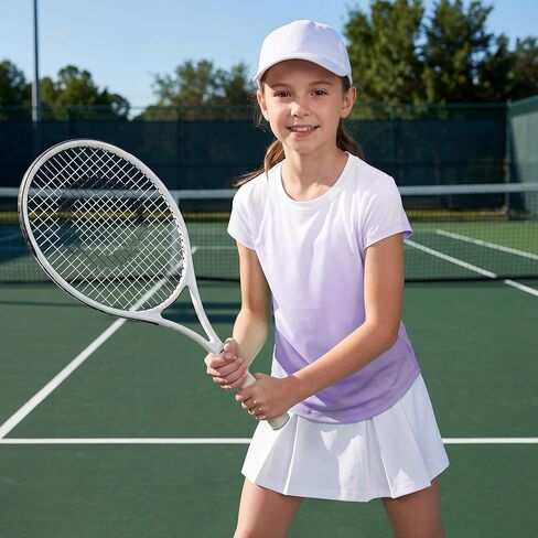 STELLE Athletic Shirts for Girls Short Sleeve Active T Shirts Sports Crewneck Dry Fit Tops Kids Teens Gym Workout Summer Tee in Saudi Arabia