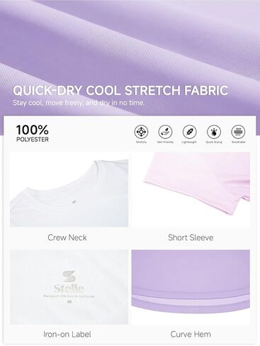 STELLE Athletic Shirts for Girls Short Sleeve Active T Shirts Sports Crewneck Dry Fit Tops Kids Teens Gym Workout Summer Tee in Saudi Arabia
