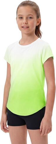 STELLE Athletic Shirts for Girls Short Sleeve Active T Shirts Sports Crewneck Dry Fit Tops Kids Teens Gym Workout Summer Tee in Saudi Arabia