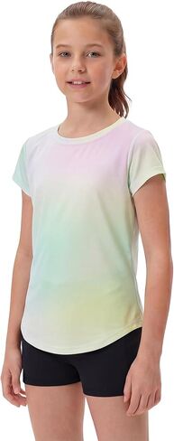 STELLE Athletic Shirts for Girls Short Sleeve Active T Shirts Sports Crewneck Dry Fit Tops Kids Teens Gym Workout Summer Tee in Saudi Arabia