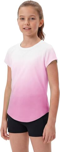 STELLE Athletic Shirts for Girls Short Sleeve Active T Shirts Sports Crewneck Dry Fit Tops Kids Teens Gym Workout Summer Tee in Saudi Arabia