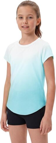 STELLE Athletic Shirts for Girls Short Sleeve Active T Shirts Sports Crewneck Dry Fit Tops Kids Teens Gym Workout Summer Tee in Saudi Arabia