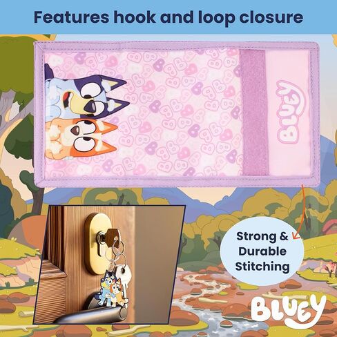 Bluey Kids Wallet and Keychain Set for Girls – Toddler Trifold Coin Purse Pocket for Cash with Zipper and Clear ID Travel Back to School. in Saudi Arabia