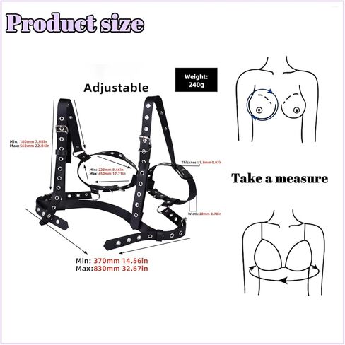 قابل للتعديل جلدية الثدي عبودية الصدرية، الأزواج الكبار BDSM SM ألعاب الجنس المنتج، المرأة الشرير نمط ملحق للأزياء، جلد الصدر مثير الفرقة in Kuwait