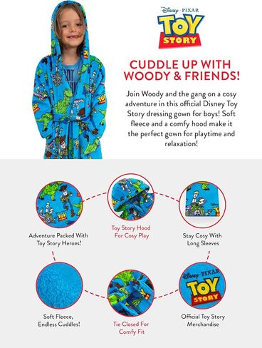 Disney Toy Story Boys Bathrobe, Woody And Buzz Lightyear Boys Robe, Toy Story Fleece Kids Bathrobe in Saudi Arabia