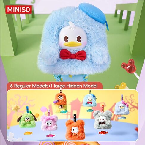 MINISO Disney Mickey Mouse Family Candy Series Keychain Blind Box قطيفة - حقيبة ساحرة قابلة للجمع، هدية مفاجأة عيد ميلاد للأصدقاء والعائلة، صندوق واحد in Saudi Arabia