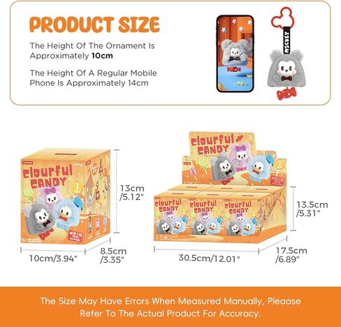 MINISO Disney Mickey Mouse Family Candy Series Keychain Blind Box قطيفة - حقيبة ساحرة قابلة للجمع، هدية مفاجأة عيد ميلاد للأصدقاء والعائلة، صندوق واحد in Saudi Arabia