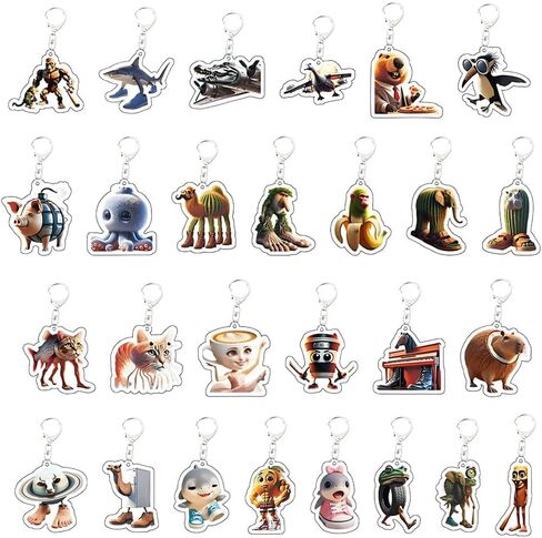 MASSY 56 PCS Italian Brainrot Gold Cards & Keychain Blind Box Combo Tralalero Tralala Tung Tung Tung Sahur Brainrot Meme Gold Foil Cards No Duplicates for Meme Lovers in Saudi Arabia