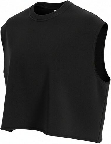 قميص رجالي قصير بدون أكمام، قميص ثقيل الوزن بقصة مربعة من French Terry Streetwear مع لمسة نهائية من الحواف الخام in Saudi Arabia