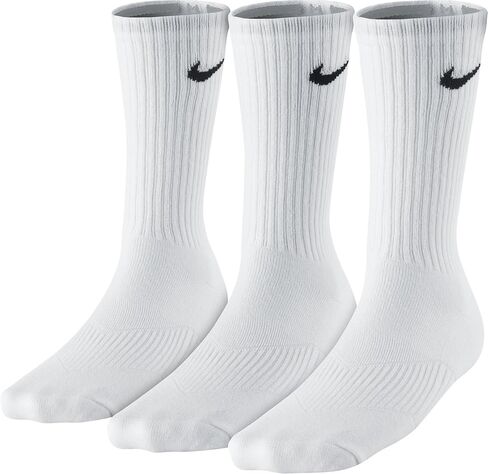مجموعة من 3 أزواج من الجوارب القطنية للأولاد من Nike للأطفال (للأطفال الصغار/الأطفال الكبار) باللون الأبيض/(الأسود) SM (3 أحذية للأطفال الصغار - 5 أحذية للأطفال الكبار) in Kuwait