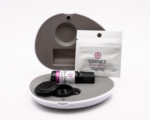 حقيبة سفر Essence Pearl - طقم علاج عطري يمكن ارتداؤه مع حلقات ناشرة للأنف، وخليج نقع، وزيت عطري 5 مل - مجموعة هدايا صحية محمولة للعناية الذاتية in Kuwait