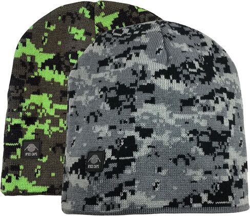 N'Ice Caps Kids Beanie Hats 2-Pack Double Layered Knit Winter Warm Boys Girls in Saudi Arabia